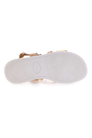 Gelbe und rote Sandalen mit Sweet Years-Nieten 8363