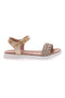 Goldene Sandale mit Webmuster und Riemen SWEET YEARS 0377