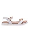 Weiße Sandalen mit Riemen und weicher Sohle SWEET YEARS 0242