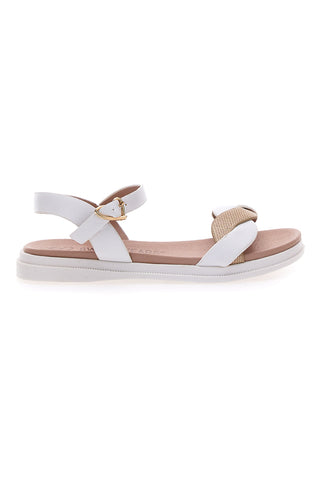 Weiße Sandalen mit Riemen und weicher Sohle SWEET YEARS 0242