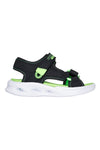 Schwarze Sandalen mit Lichtern für Kinder Skechers Sola Glow Sandale