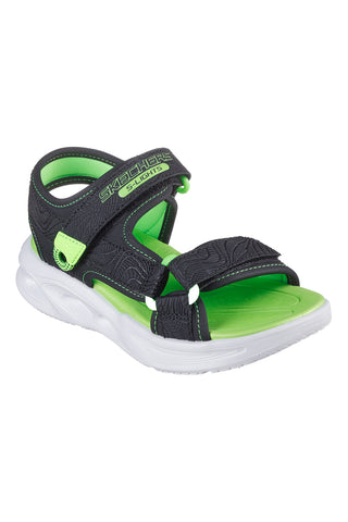 Schwarze Sandalen mit Lichtern für Kinder Skechers Sola Glow Sandale