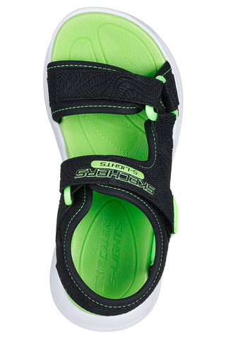 Schwarze Sandalen mit Lichtern für Kinder Skechers Sola Glow Sandale