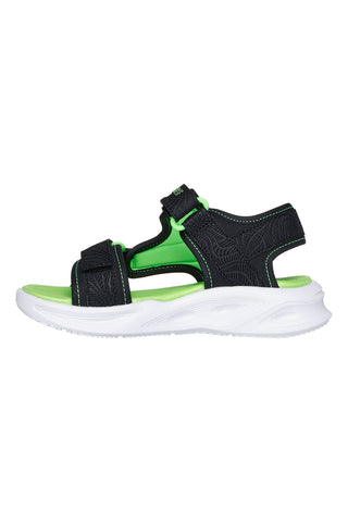 Schwarze Sandalen mit Lichtern für Kinder Skechers Sola Glow Sandale