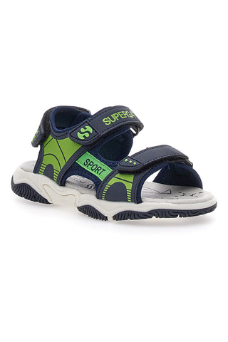 Blaue und grüne Sandalen mit Klettbändern Superga 63479
