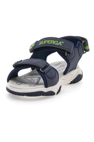 Blaue und grüne Sandalen mit Klettbändern Superga 63479