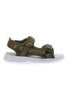 Militärgrüne Sandalen mit verstellbaren Klettbändern Superga 83478