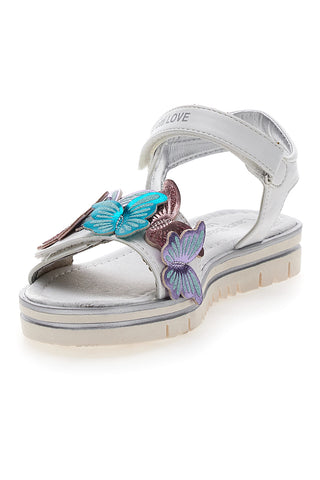 Weiße Sandalen mit Schmetterlingen Laura Biagiotti 8466