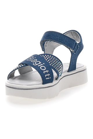 Jeanssandalen mit Strasssteinen und Glitzer Laura Biagiotti 9045