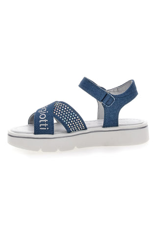 Jeanssandalen mit Strasssteinen und Glitzer Laura Biagiotti 9045