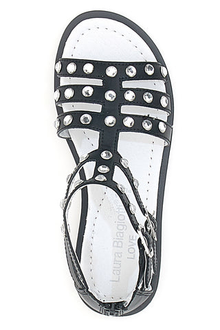 Sandali Neri con Strass Laura Biagiotti 9034