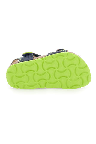 Blaue und grüne Freizeitsandalen für Kinder Asso 13606