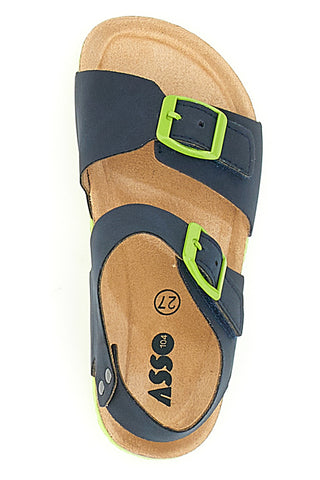 Blaue Sandalen mit Schnallen Asso 16210