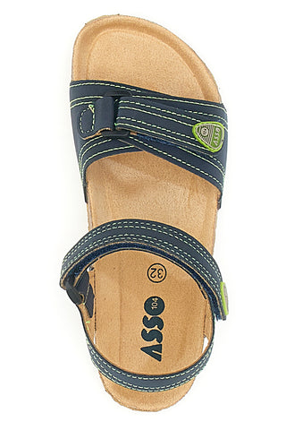 Blaue Sandalen mit Klettverschluss ASSO 64135