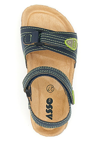 Blaue und grüne Freizeitsandalen für Kinder Asso 64135