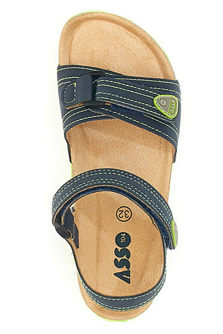 Lässige blaue und grüne Sandalen für Kinder Asso 13569