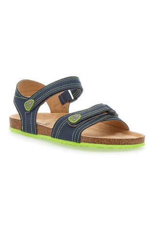 Blaue Sandalen für Jungen mit grüner Sohle ASSO 13569