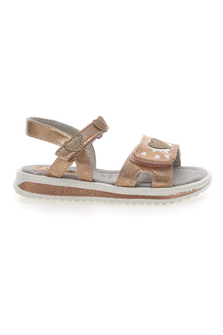 Bronzefarbene Sandalen mit Riemen Grazie Girl 218655