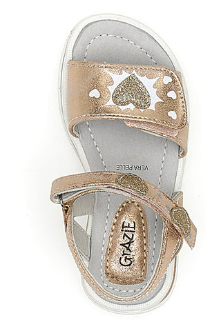 Bronzefarbene Sandalen mit Riemen Grazie Girl 218655