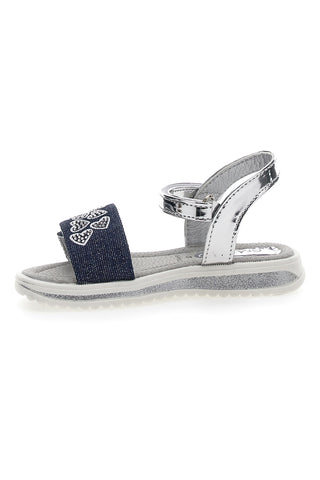Jeans- und Silbersandalen mit Tränenverschluss Grazie Girl 218734