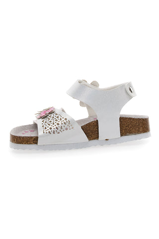 Sandali Bianchi con Glitter e Strappi In Velcro Pitt Kids 14417