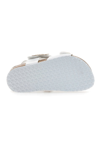 Sandali Bianchi con Glitter e Strappi In Velcro Pitt Kids 14417