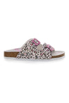Weiße Leoparden-Hausschuhe mit rosa Details Pitt Kids 14459