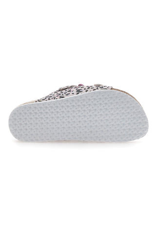 Weiße Leoparden-Hausschuhe mit rosa Details Pitt Kids 14459