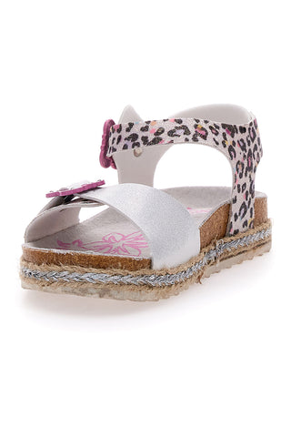 Sandali Bianchi Leopardati Con Cinturino Pitt Kids 14453