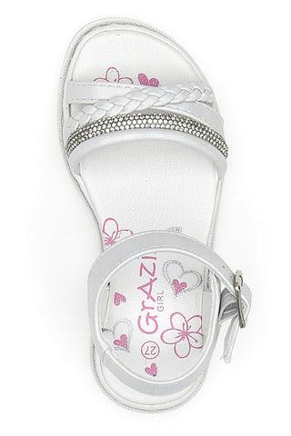 Sandali con Strass Bianchi Grazie Girl 14327