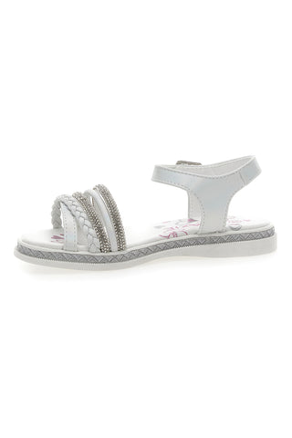Weiße Sandalen mit Strasssteinen Grazie Girl 14327