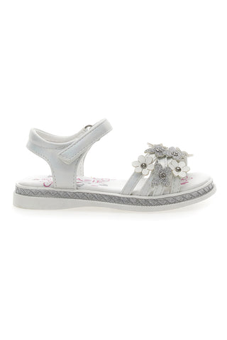 Sandali Bianchi Eleganti con Fiori e Farfalle Grazie Girl 14339