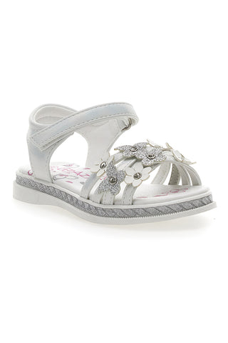 Sandali Bianchi Eleganti con Fiori e Farfalle Grazie Girl 14339
