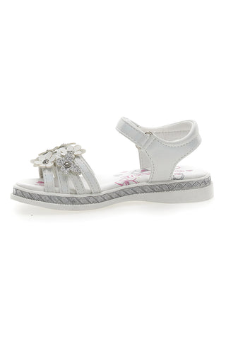 Sandali Bianchi Eleganti con Fiori e Farfalle Grazie Girl 14339