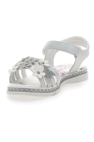 Weiße Sandalen mit Blumen Grazie Girl 14339
