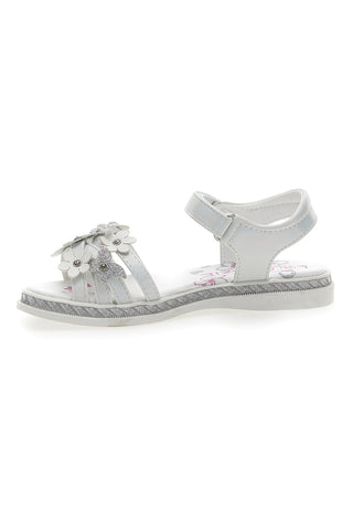 Weiße Sandalen mit Blumen Grazie Girl 14339