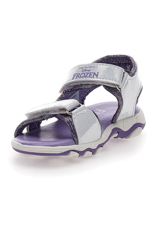 Lila und silberne Sandalen mit Klettverschluss, Frozen 17308