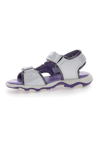 Lila und silberne Sandalen mit Klettverschluss, Frozen 17308