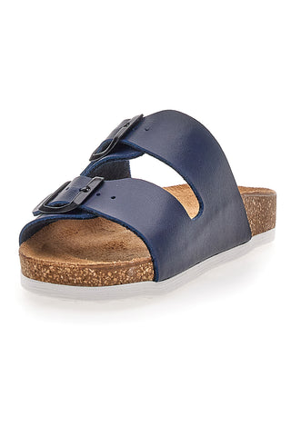 Blaue Hausschuhe mit Echtleder-Fußbett Pittarello Bio 257206