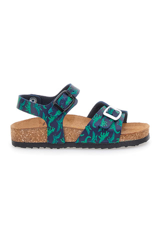 Sandali Blu con Dinosauri Verdi Pittarello Bio 257066