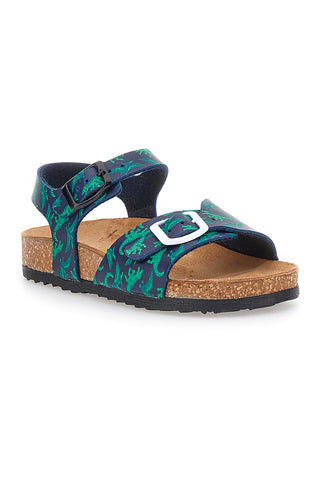 Sandali Blu con Dinosauri Verdi Pittarello Bio 257066