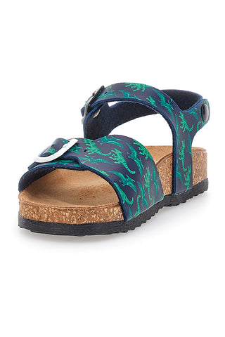 Sandali Blu con Dinosauri Verdi Pittarello Bio 257066