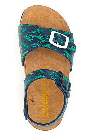 Sandali Blu con Dinosauri Verdi Pittarello Bio 257066