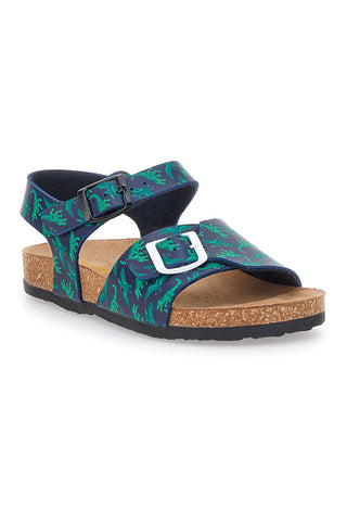 Sandali Blu e Verdi Con Plantare In Vera Pelle Pittarello Bio 257066