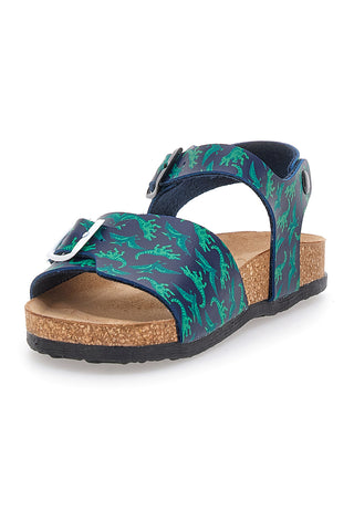 Sandali Blu e Verdi Con Plantare In Vera Pelle Pittarello Bio 257066