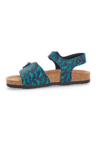 Sandali Blu e Verdi Con Plantare In Vera Pelle Pittarello Bio 257066