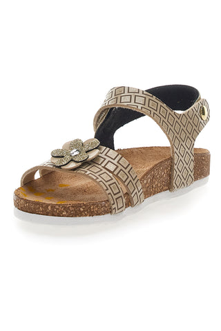 Goldene Sandalen mit Klettverschluss Pittarello Bio 257712