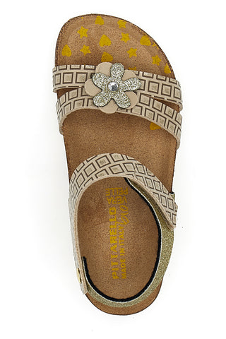 Goldene Sandalen mit Klettverschluss Pittarello Bio 257712