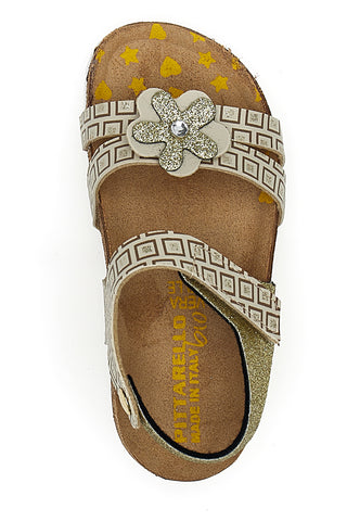 Goldene Sandalen mit Klettverschluss Pittarello Bio 257712