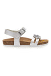 Weiße Sandalen mit Bio-Pitarello-Blume 257007